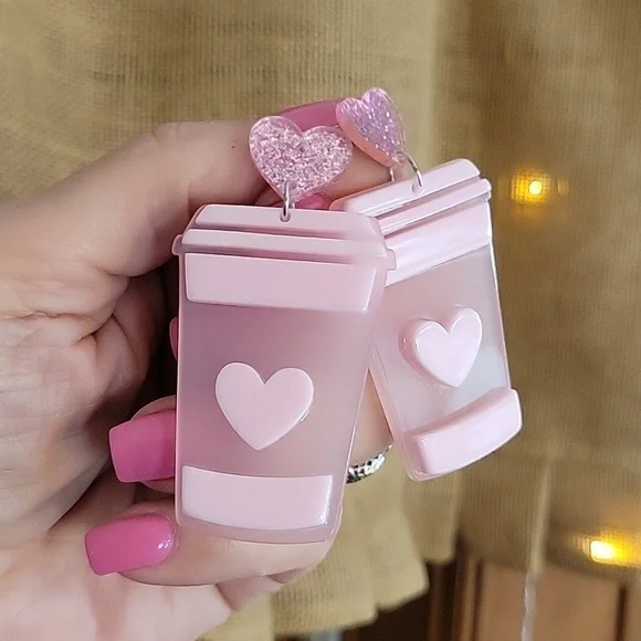 🔥LAST PAIR🔥 COFFEE Liquid Love Oversized Earrings - Picture 6 of 7